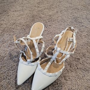 Jessica Simpson White Studded Heels Size 8M